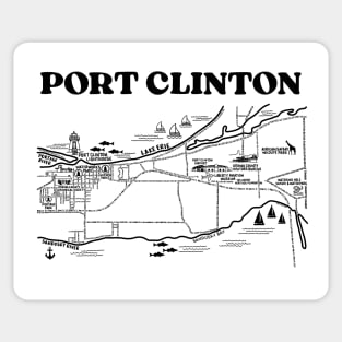 Port Clinton Map Art Sticker